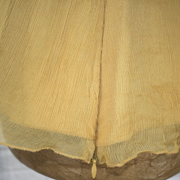 SPENSER JEREMY Blouse Silk Beaded Embellished Sleeveless Feminine Gold Small - Picture 5 of 12